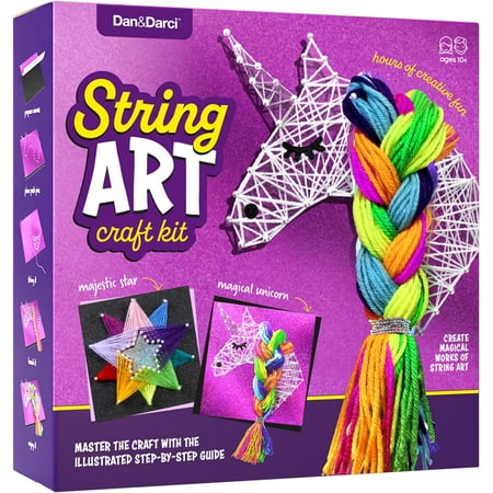 Dan&Darci Art Craft Kit for Kids - Unicorn & Star String Art Set for Girls & Boys Ages 8-12 - Arts and Crafts Gifts