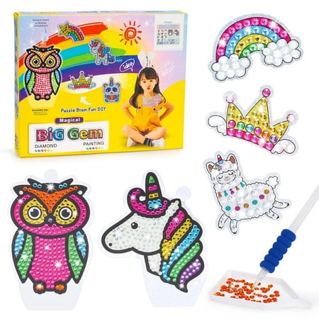 Gifts for 4 5 6 7 8 9 Year Old Girl Painting Kit Unicorn Girls Toys Age 5 6 7 8 Craft Kits for Kids 6-9 Birthday Gift for Girl Gem Stickers for Children Presents for 5-10 Year Old Girls, Other