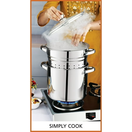 Mainstays 4-Piece Stainless Steel 8 qt Cooker Multipot Set