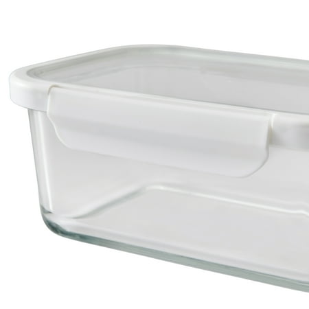 Better Homes & Gardens 4Cup Rectangle Glass Food Storage Container with Tritan Lid. Set of 2, 4 Pieces