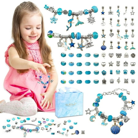 Arts and Crafts for Kids,Charm Beads Bracelets Jewelry Making Kit for Girls 8-12 Years Easter Gifts