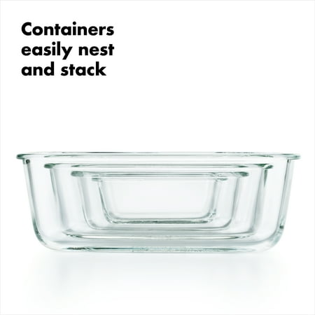 OXO Softworks Smart Seal 8-Piece Everyday Glass Container Set