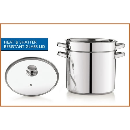 Mainstays 4-Piece Stainless Steel 8 qt Cooker Multipot Set