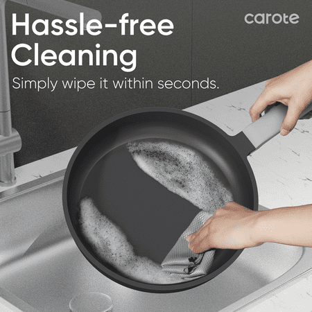 Carote Nonstick Cookware Sets, Ultra Non Stick Pots and Pans, Induction Cooking Set, BlackBlack,