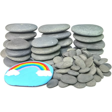 Lifetop 120PCS Painting Rocks , DIY Rocks Flat & Smooth Kindness Rocks for Arts, Crafts, Decoration , Medium/Small/Tiny Rocks for Painting ,Hand Picked for Painting Rocks