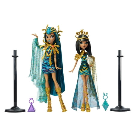 Monster High Mummy Majesties Cleo and Nefera De Nile Collectible Doll Two-Pack