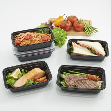 Mainstays 10 Piece Meal Prep Food Storage Containers, BlackBlack,