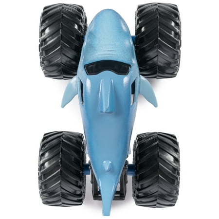 Monster Jam, Official Megalodon Monster Truck, Die-Cast Vehicle, 1:64 Scale, Kids Toys for Boys Ages 3 and up, Blue
