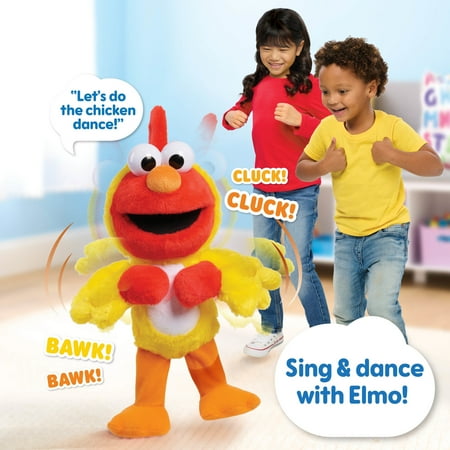 Sesame Street Chicken Dance Elmo Feature 13 Inch Plush, Dancing Plush, Stuffed Animal Baby and Toddler Toys