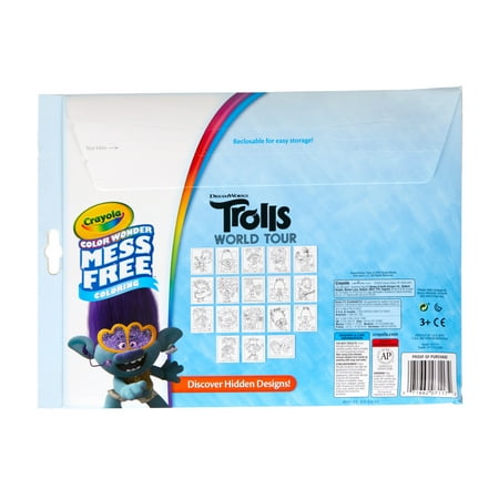 Crayola Color Wonder Trolls Coloring Set, Beginner Child, 18 Pages