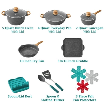 Pioneer Woman 14pc Cookware Set Charcoal