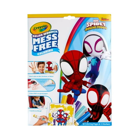 Crayola Spidey & His Amazing Friends Color Wonder Coloring Pages & Markers, Easter Basket Stuffers, Toddler Coloring Supplies, Spiderman Easter Gift, One Size