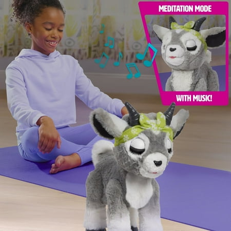furReal Daisy the Yoga Goat Interactive Toy, 11-inch Realistic Plush Kids Toys for Ages