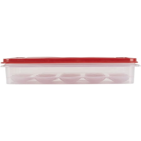Rubbermaid Egg Keeper Food Storage Container, Clear/Red, 1 Count, 1