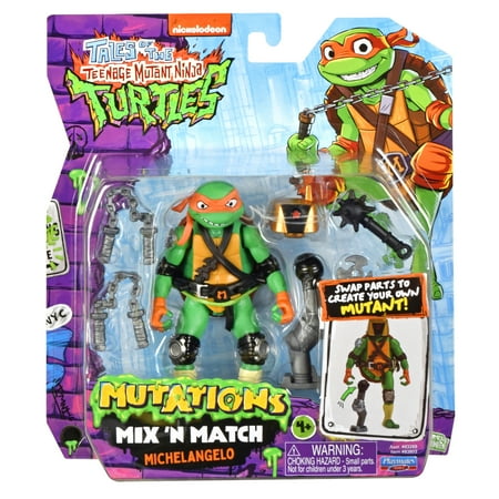 Tales of Teenage Mutant Ninja Turtles: Mutations Mix and Match 4.5" Michelangelo Basic Action Figure Assortment by Playmates Toys
