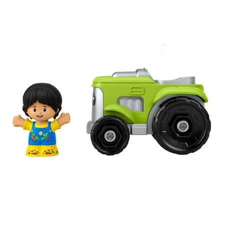 Fisher-Price Little People Farm Figure Set for Toddlers with Farmer and Tractor Toys, 2 Pieces