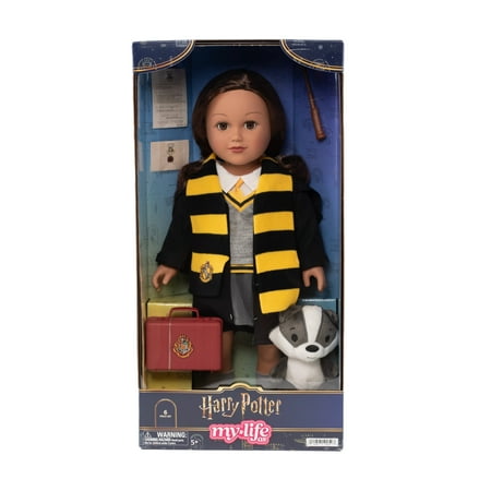 My Life As Harry Potter Hufflepuff Posable 18-inch Doll, Brunette Hair, Brown Eyes