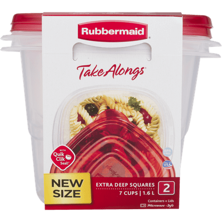Rubbermaid TakeAlongs Food Storage Containers (Set of 2) 7 Cups Squares