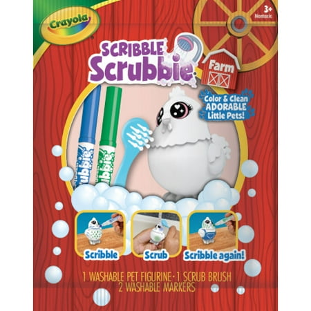 Crayola Scribble Scrubbie Pets, 1 Count, Farm Animal Toys, Gifts for Kids , Beginner Child
