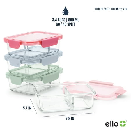 Ello Clear Glass Microwave Safe Food Storage Container