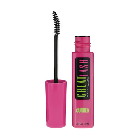 Maybelline Great Lash Curved Brush Washable Mascara, Very Black, Black