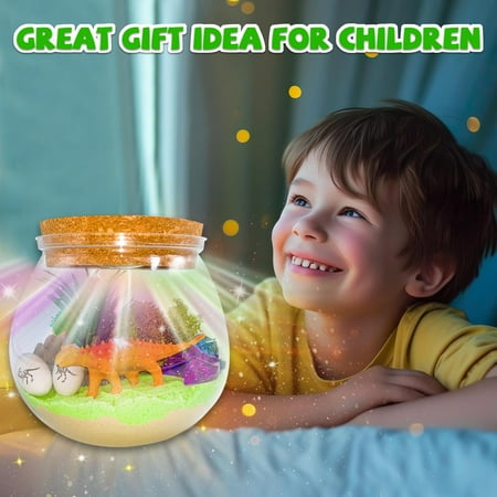 Dinosaur Terrarium Kit, DIY Crafts for Kids, Arts and Crafts Birthday Gift for Girls Ages 4 5 6 7 8-12 Year Old