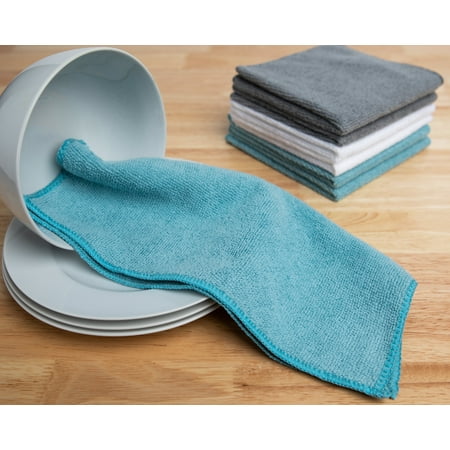 Mainstays Microfiber Assorted Solid Colors Dishcloths, 18 Piece