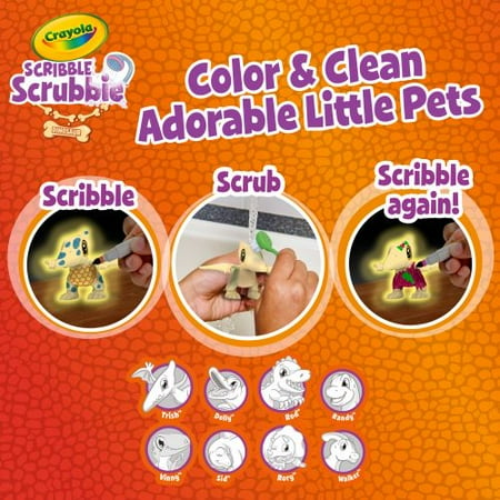 Crayola Scribble Scrubbie Pets Dinosaur Glow Combo Pack, Dino Gift for Kids, Dinosaur Toys, Ages 3+