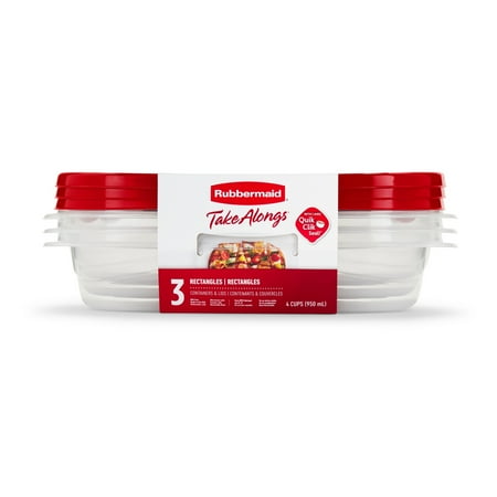 Rubbermaid Red Plastic Food Storage Container (3 Count)