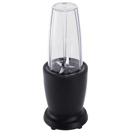 Mainstays 10-Piece Blender Set, Black, 300W, with 3 Jars (10oz, 16oz, 18oz), 2 Drinking Lids, Stainless Steel Blade