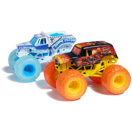 Monster Jam, Official Fire & Ice, Son-Uva Digger and Earth Shaker Die-Cast Monster Trucks, 1:64 Scale, Kids Toys for Boys Ages 3 and up