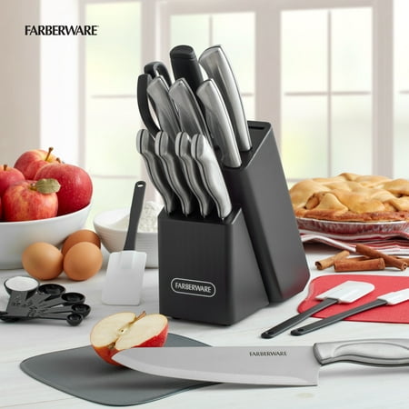 Farberware Classic 22 Piece Stamped Stainless Steel Knife Set and Utensil Set