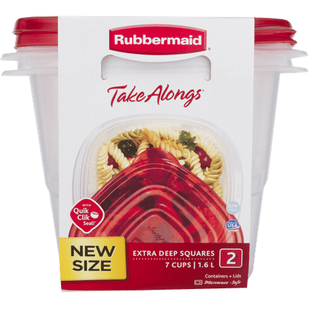 Rubbermaid TakeAlongs Food Storage Containers (Set of 2) 7 Cups Squares