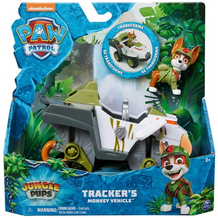 PAW Patrol Jungle Pups, Tracker?s Monkey Vehicle with Figure, Toys for Kids Ages 3 and Up