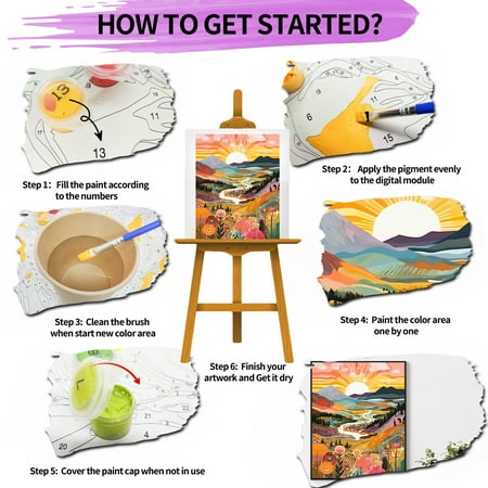 JYLMOOD DIY Paint by Number for Adults, Easy Painting by Numbers for Gift Home Wall Decor 16?W x 20?L, Other