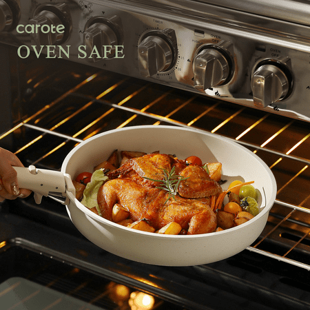 Carote Nonstick Cookware Sets, Granite Non Stick Pots and Pans Set with Removable Handle, 17 Pcs