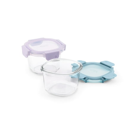 Ello Color Lock Clear Glass Leak-Proof Food Storage Container (2 Count)