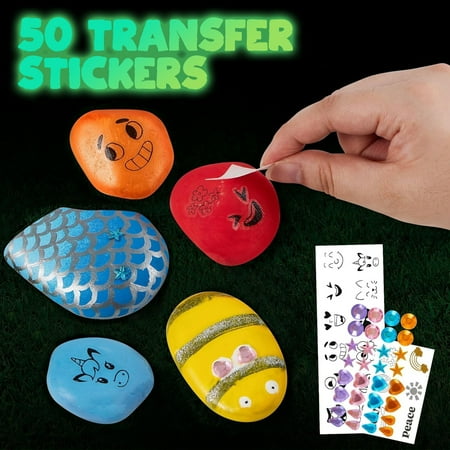 Joyfy Glow in the Dark Rock Painting Arts and Crafts Kit, Creative Fun for Kids Ages 6+