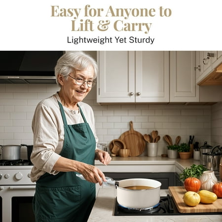 Gotham Steel Nonstick Pots and Pans 18 Piece Ceramic Induction Cookware Kitchen Set Detachable Handles Frying Skillet Cream