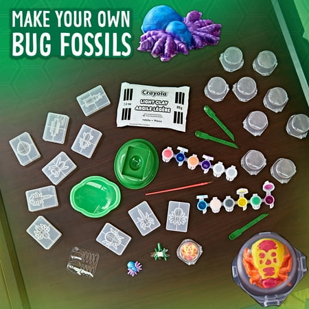 Crayola Metallic Clay Art Kit with Paints, Science Gifts for Kids, Fossil Molds, Bug Toys, Craft Set, Ages 7+