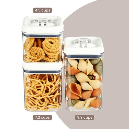 Better Homes & Gardens Canister Pack of 3, Flip-Tite? Square Food Storage Container Set