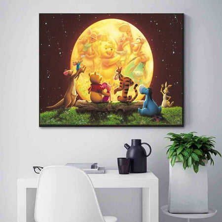 DIY 5D Diamond Painting Paint by Numbers Kits for Adult,Full Drill Diamond Embroidery Dotz Kit Crystal Rhinestone Embroidery Cross Stitch Arts Craft Supply Canvas Wall Decor(Winnie The Pooh,16"X12")