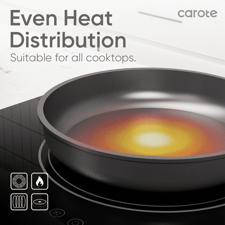 Carote Nonstick Cookware Sets, Ultra Non Stick Pots and Pans, Induction Cooking Set, BlackBlack,