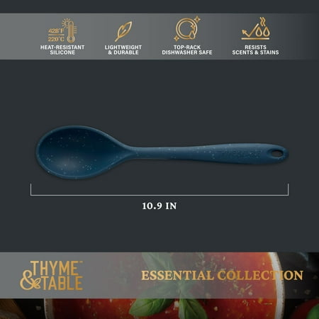 Thyme & Table Silicone Cooking Spoon, Blue Speckled