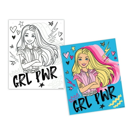 Cra-Z-Art Barbie Crayon by Number Poster Set, 19 Piece Coloring Set, Beginner, Unisex Ages 4 and up