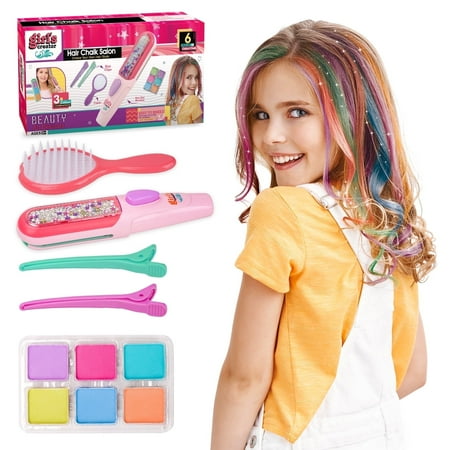 SUNNYPIG Gifts for 5 6 7 8 9 Year Old Girls Boys,Crafts Art Toy Set for 6 7 8 9 10 Year Old Kids Girls Hair Chalk Make up Toy for Girls Decorations Party Birthday Gifts