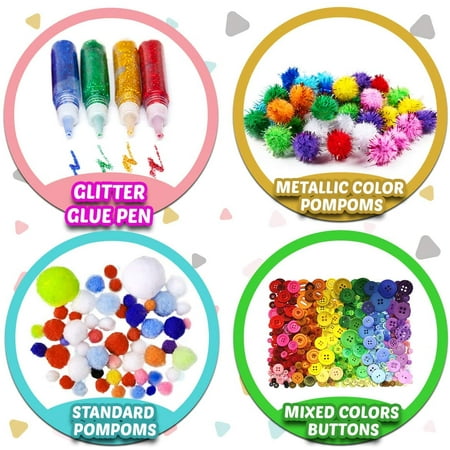 Assorted Arts and Crafts Supplies for Kids- D.I.Y. Collage School Crafting Materials Supply Set, Craft Art Material Kit in Bulk for Kids Age 4 5 6 7 8 9 Years Old Boy Girls, Other