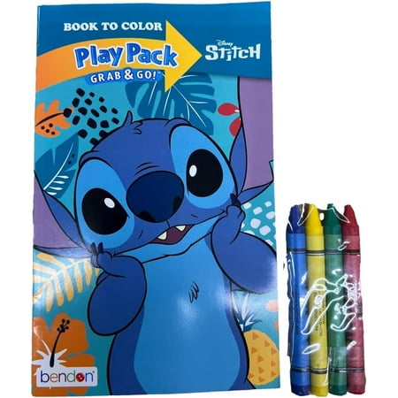 Bendon Publishing Stitch Grab and Go Play Pack - Party Favors Arts and Craft Kit for Lilo and Stitch Fans