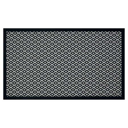 Better Homes & Gardens Black & White Diamond 20" x 34" Indoor Kitchen Rug - 65% Polypropylene, 35% Polyester