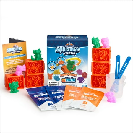 Elmer's Squishies Minis, DIY Miniature Squishy Toys, Arts and Crafts for Kids, Creates 6 Zoo Characters, 1